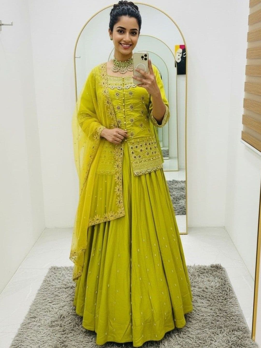 krisha fashion Embellished Sequinned Ready to Wear Lehenga & Blouse With Dupatta - view 1