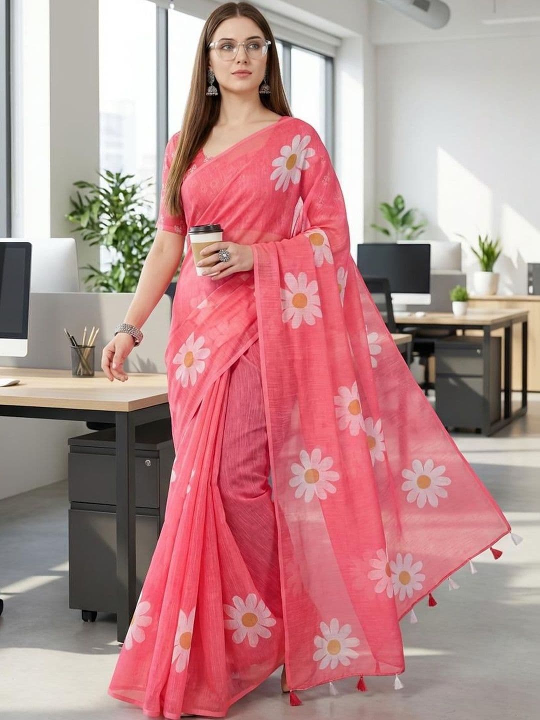 STYLE MODA Floral Designer Saree - view 1