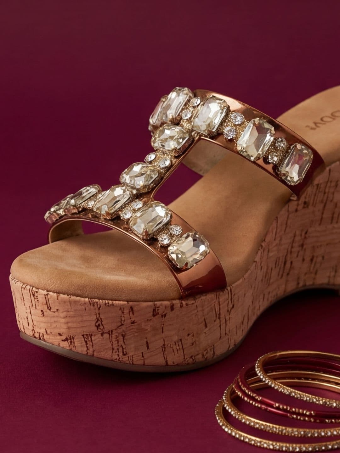 JodyHub Textured Party Wedge Sandals - view 1
