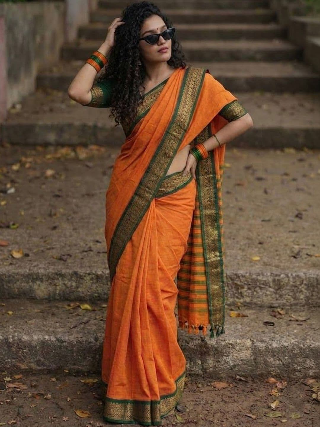 yourwish Woven Design Zari Silk Cotton Handloom Paithani Saree - view 1