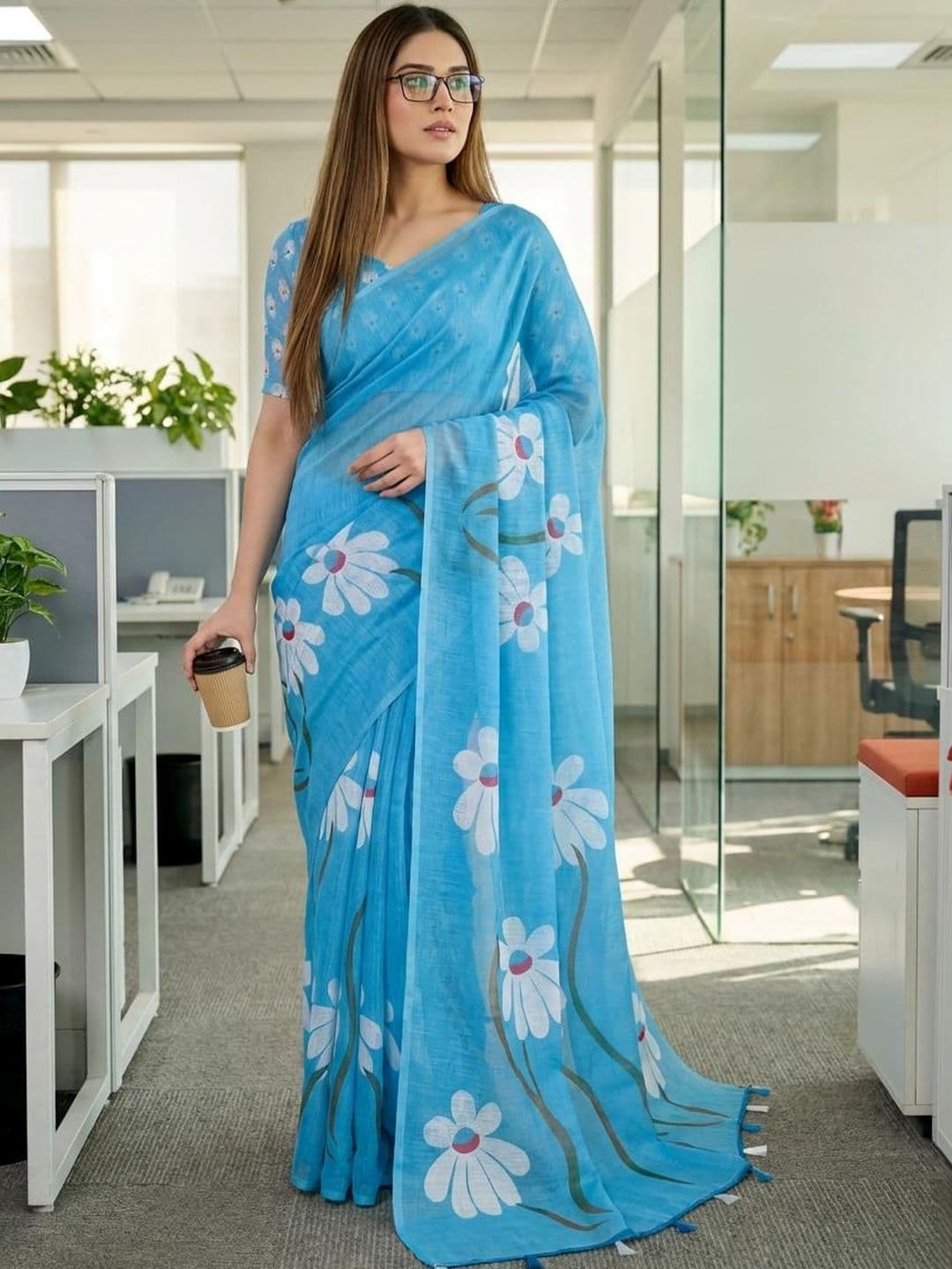 STYLE MODA Floral Designer Saree - view 1