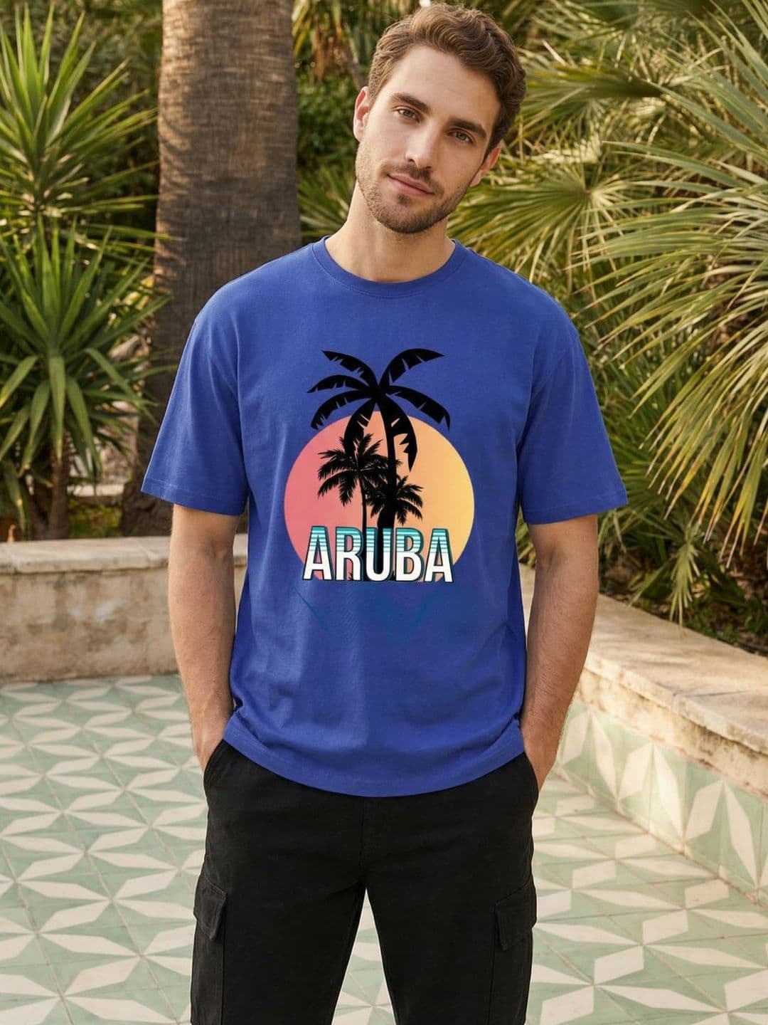 Mast & Harbour Men Printed Pure Cotton T-shirt - view 1