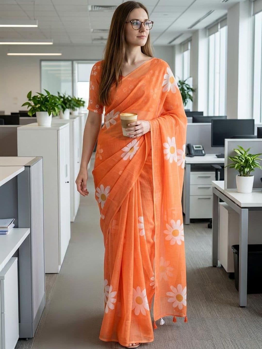 STYLE MODA Floral Designer Saree - view 1