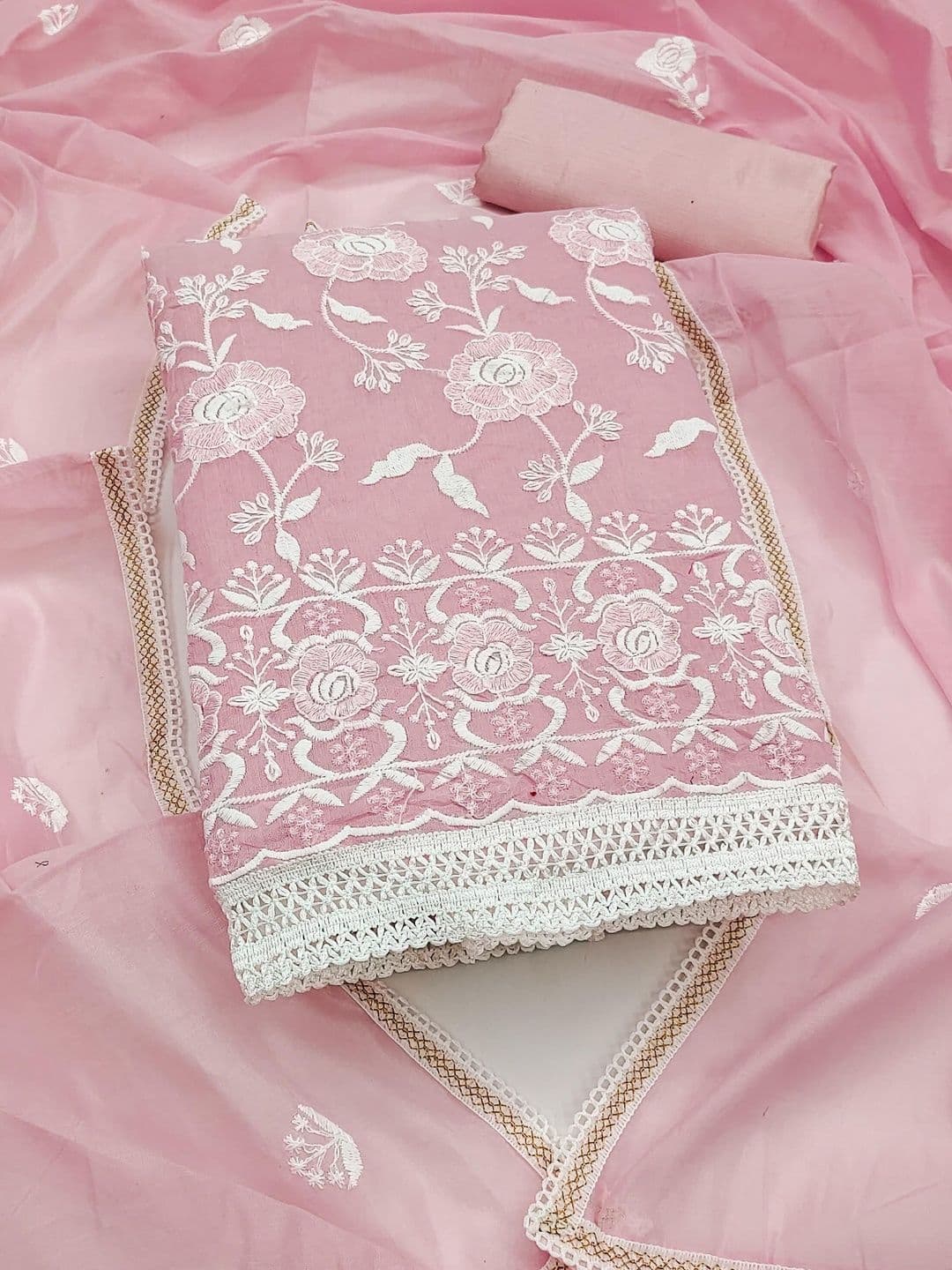 Dhaaga Ghar Embroidered Unstitched Dress Material - view 1