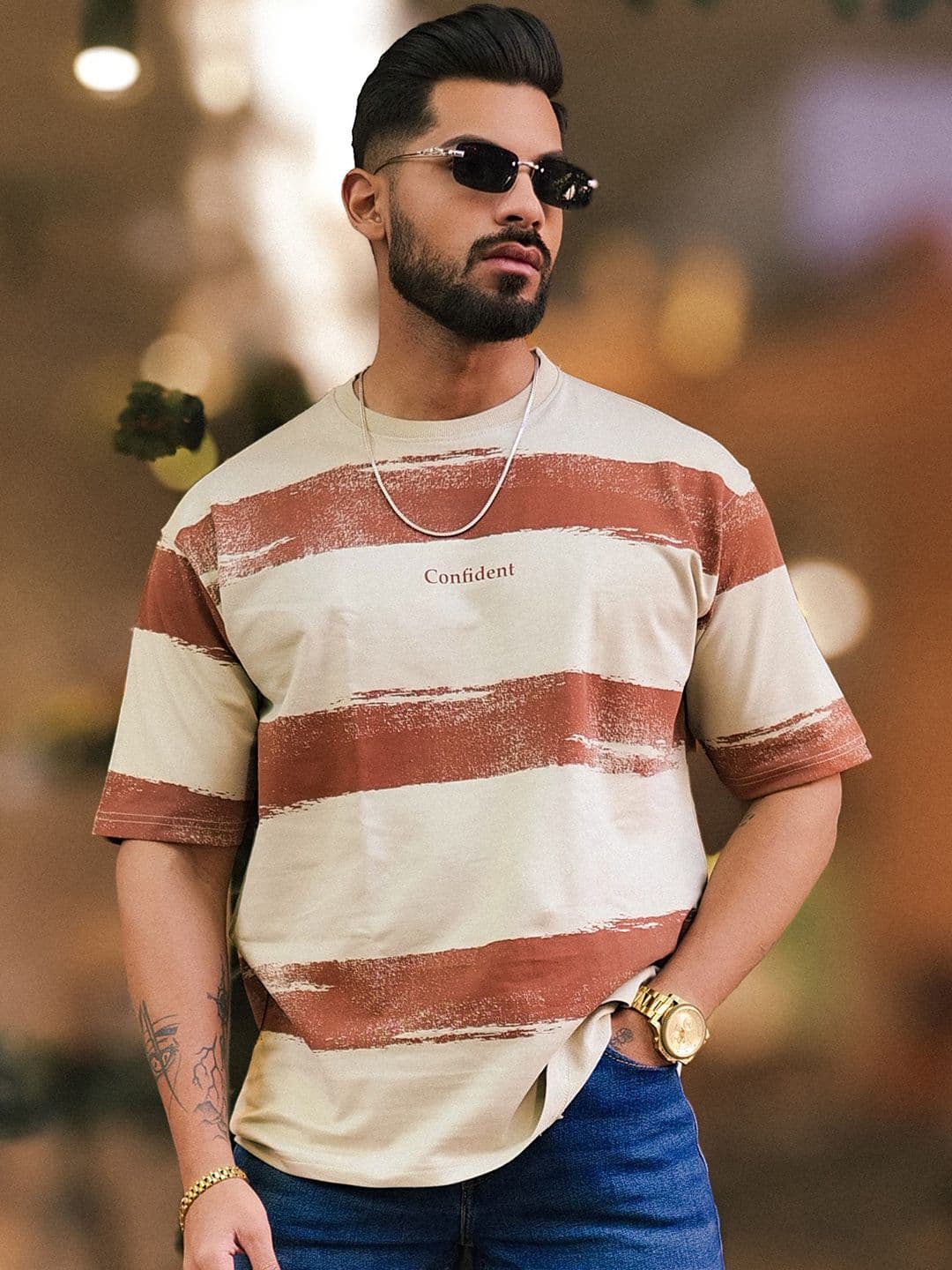 Maniac Men Printed Drop-Shoulder Sleeves T-shirt - view 1