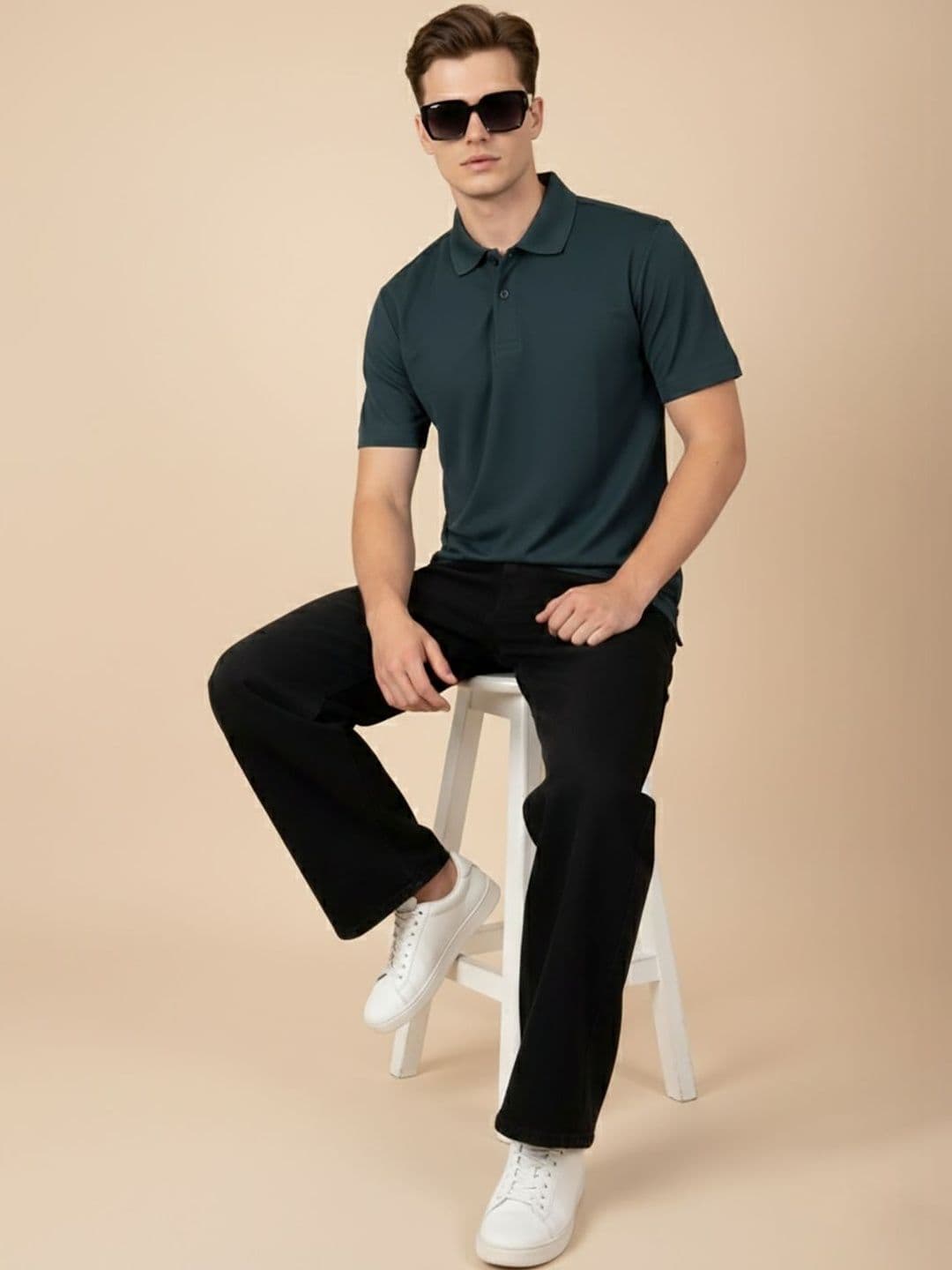 SIMPLE SOLUTION Men Polo Collar T-shirt - view 1