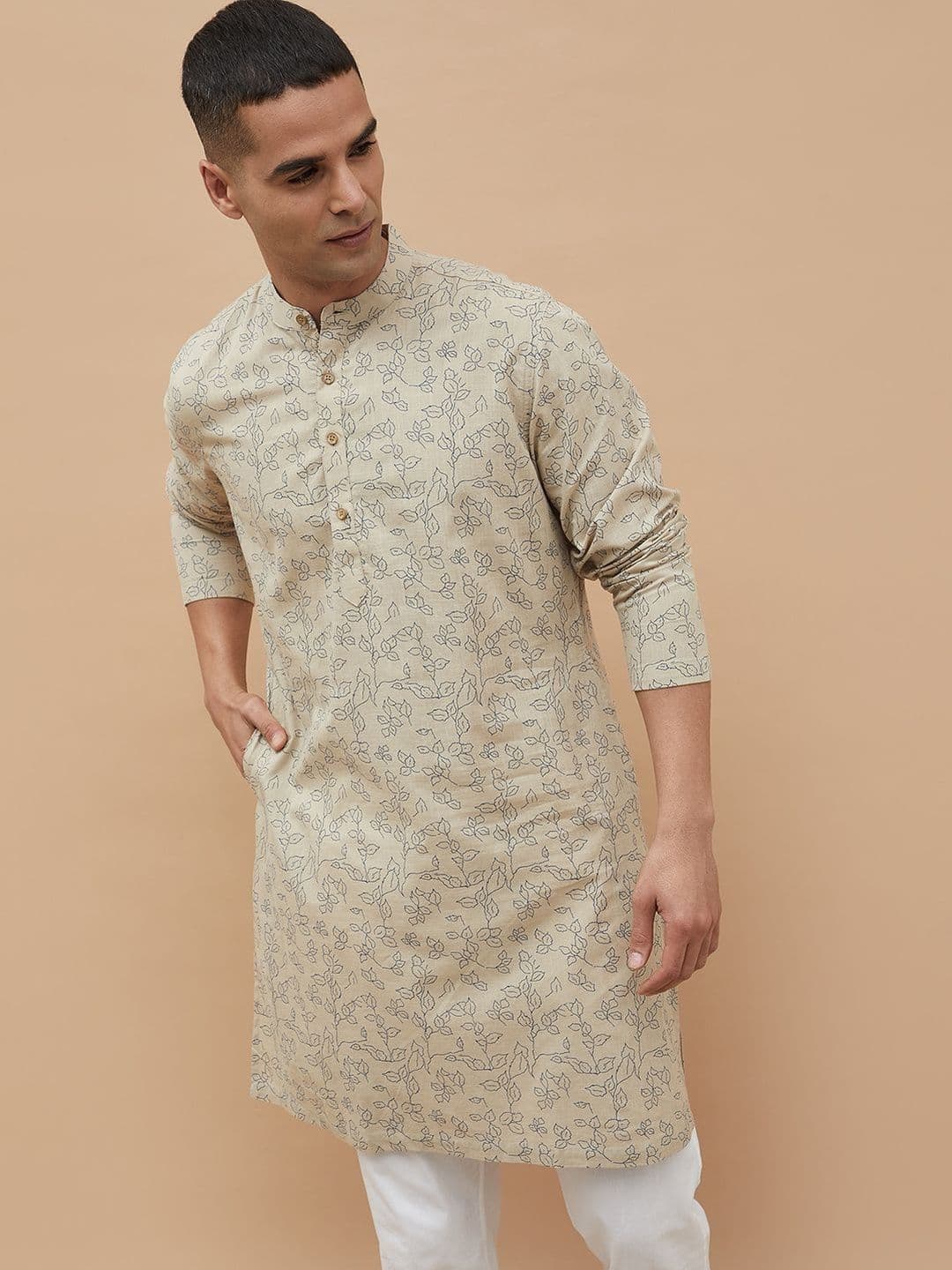 Melange by Lifestyle Men Printed Pathani Kurta - view 1