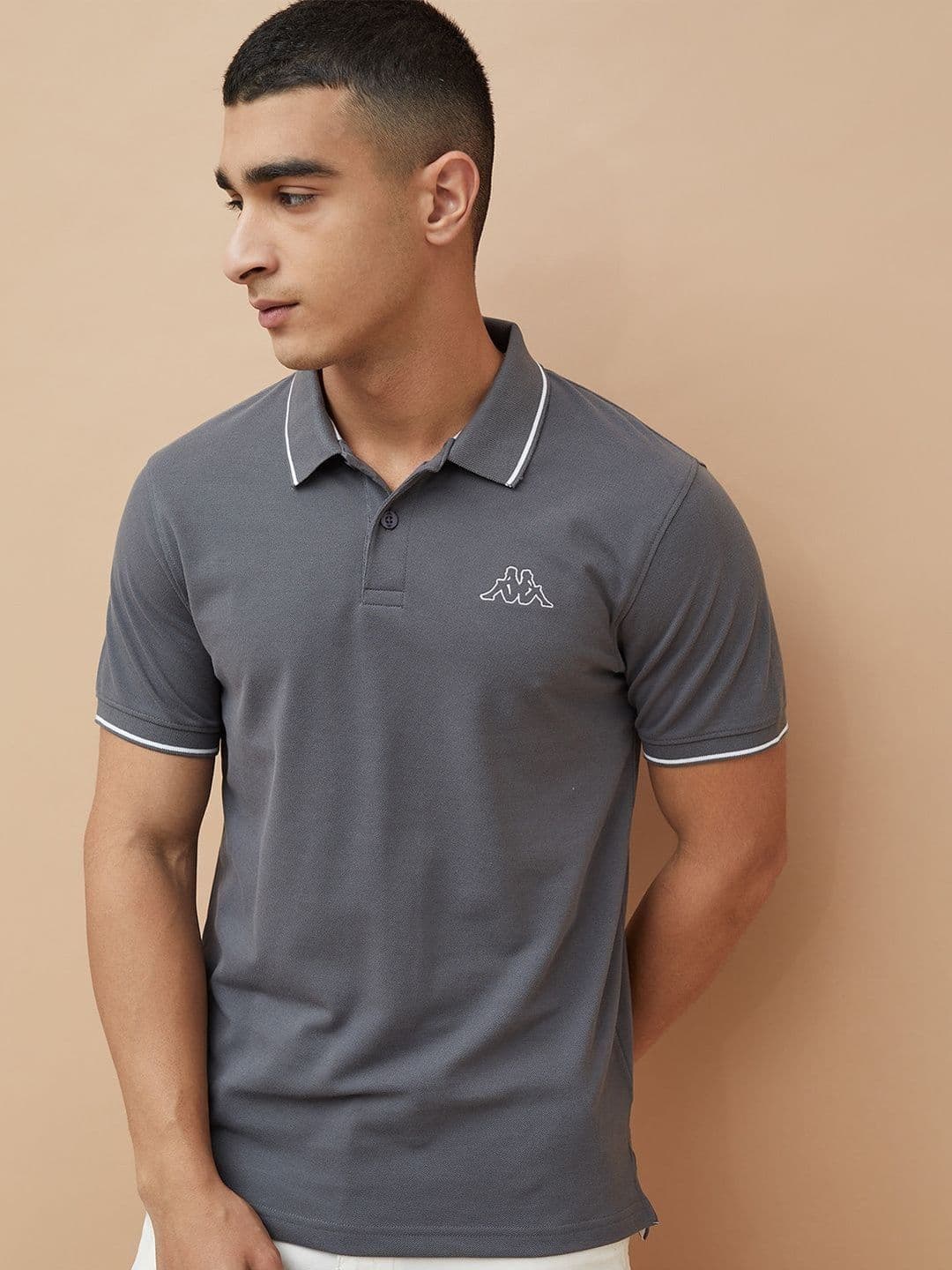Kappa Men Brand Logo Polo Collar Pockets T-shirt - view 1