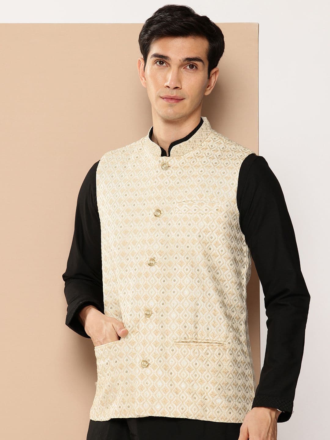 DIVISIVE Embroidered Nehru Jacket - view 1