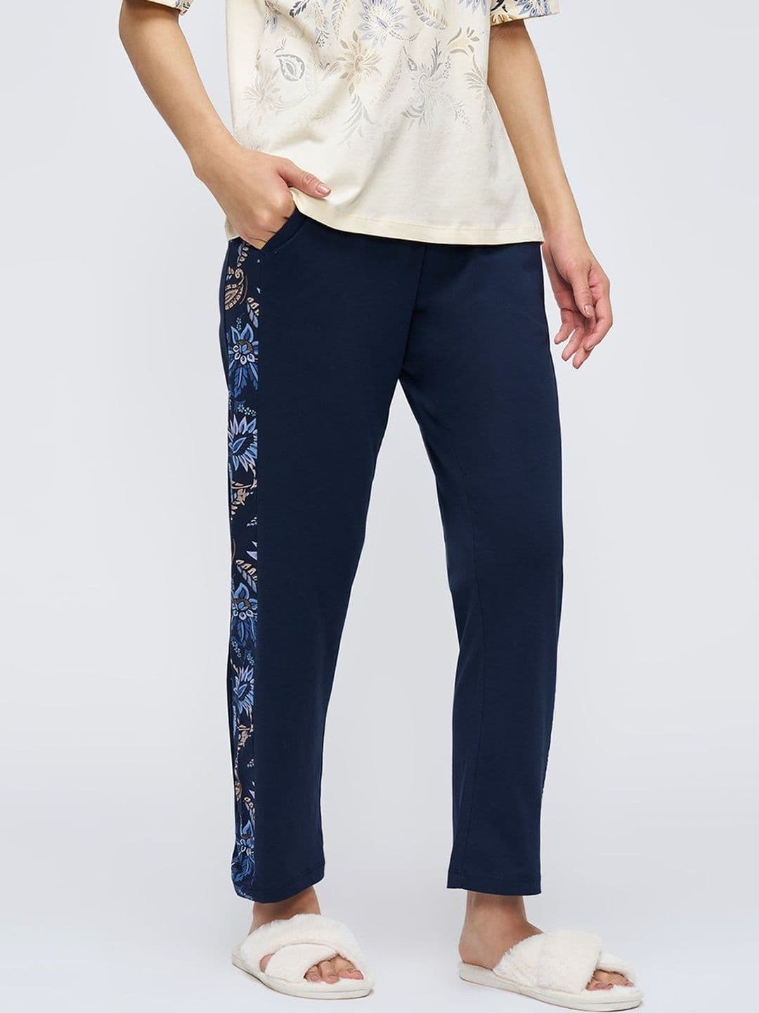 Dreamz by Pantaloons Printed Pure Cotton Mid-Rise Lounge Pants - view 1