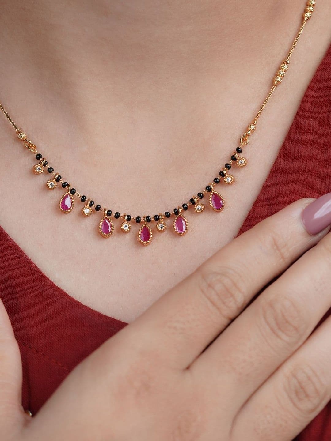 jueri Gold-Plated Zircon Mangalsutra - view 1