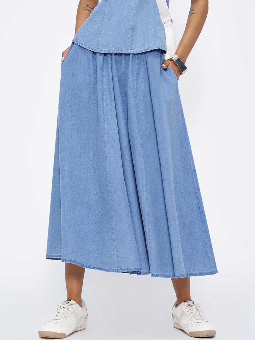 SF JEANS by Pantaloons Cotton Midi A-Line Skirts - view 1