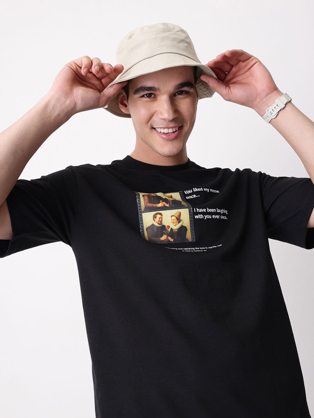 Mast & Harbour Valentine's Collection Graphic Printed Drop Shoulder Sleeves T-shirt - view 1