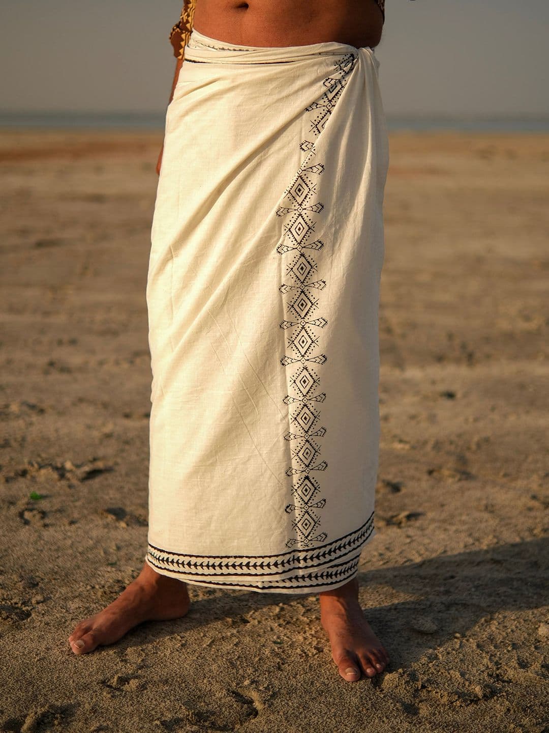 CRYSTAL HEAL Men Printed Cotton Dhoti - view 1