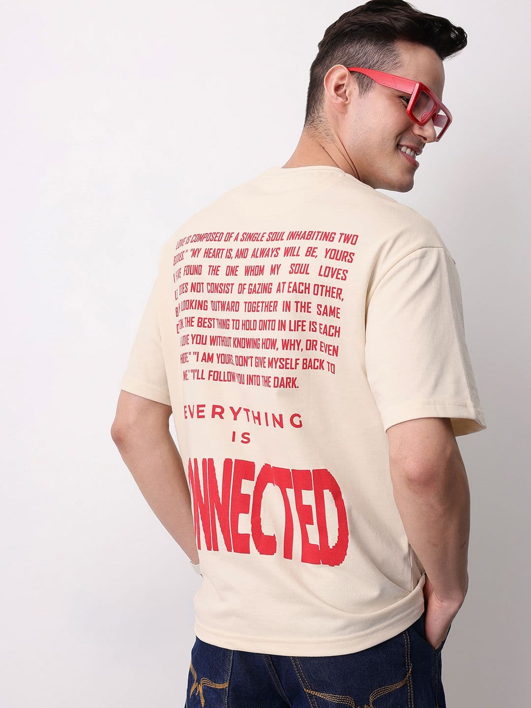 Mast & Harbour Valentine's Collection Graphic Printed Drop-Shoulder Sleeves T-shirt - view 1