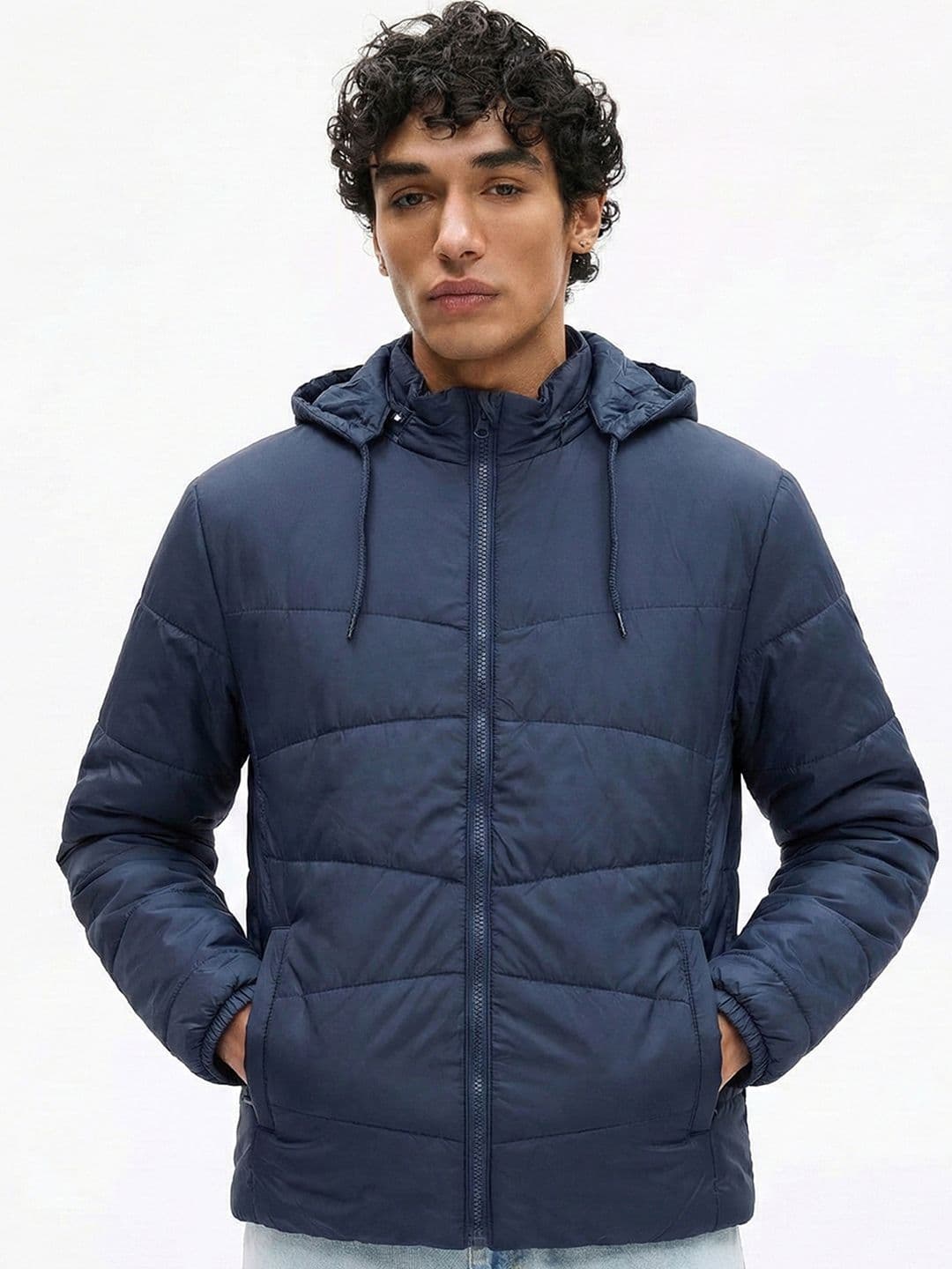 HIGHLANDER Men Navy Blue Padded Jacket - view 1