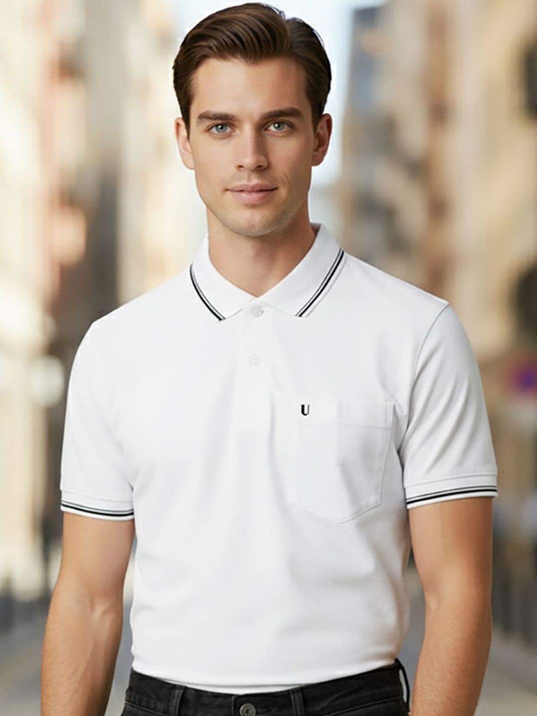 UNIBERRY Men Polo Collar Pockets T-shirt - view 1