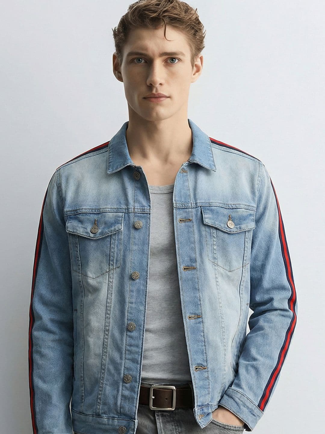HIGHLANDER Men Blue Washed Denim Jacket - view 1