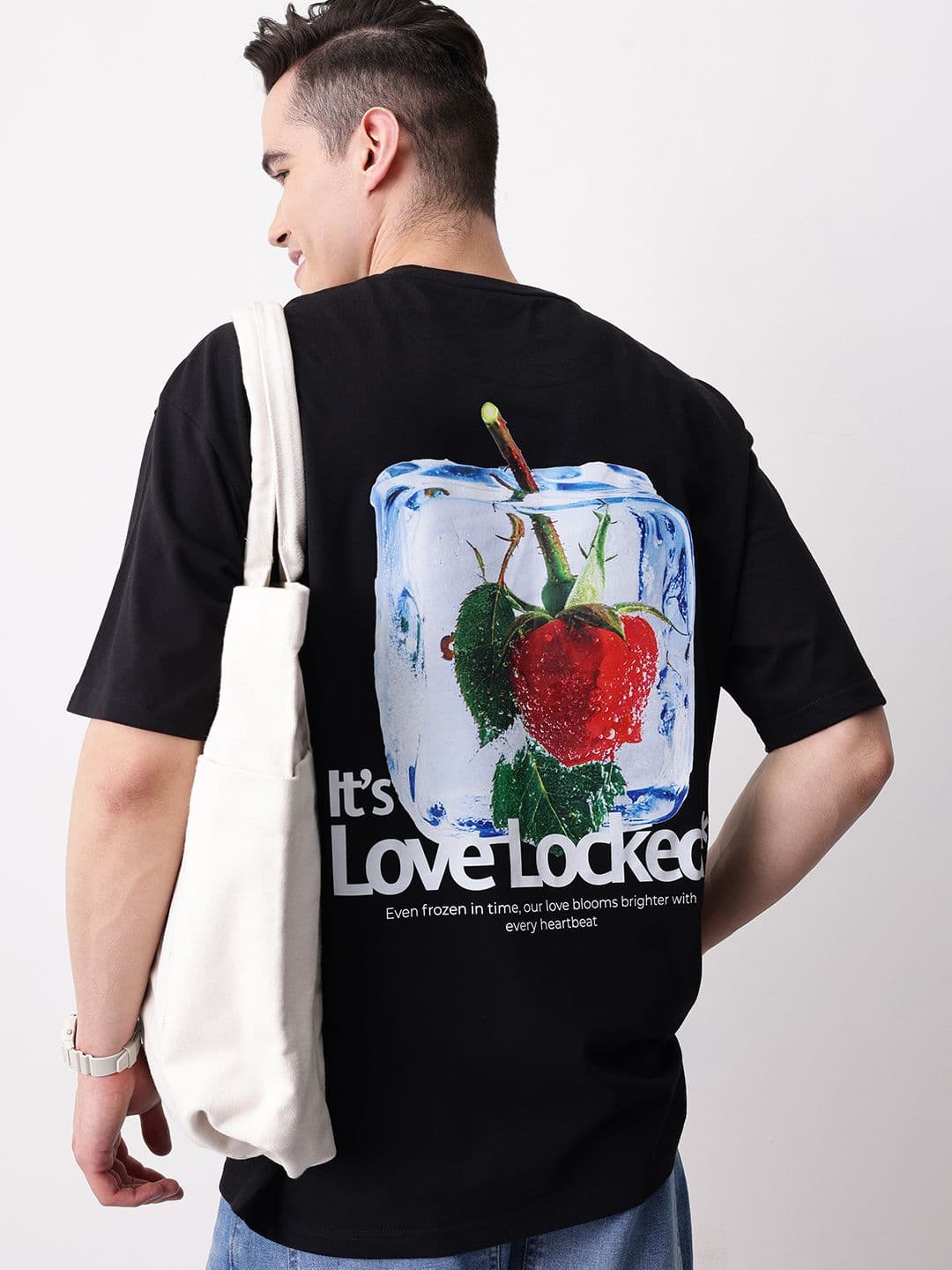 Mast & Harbour Valentine's Collection Graphic Printed Drop-Shoulder Sleeves T-shirt - view 1