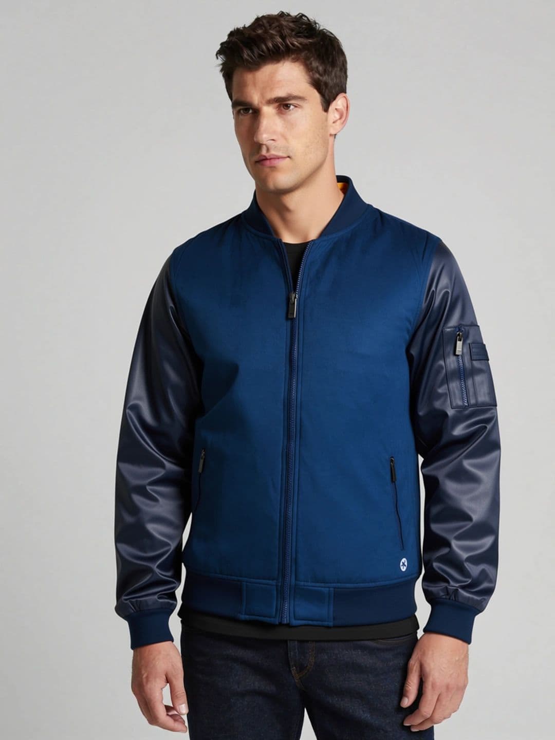 HRX by Hrithik Roshan Full Sleeve Leather Sleeve Jacket - view 1