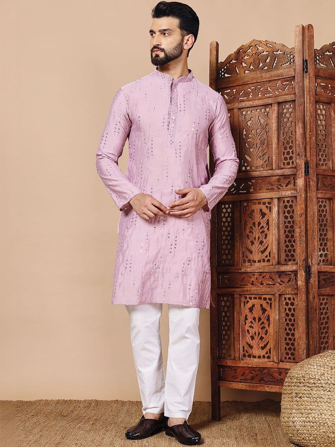 Anouk Men Embroidered Mirror Work Kurta - view 1