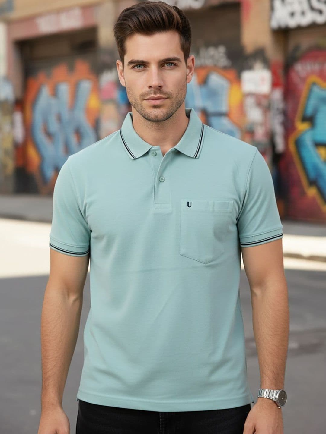 UNIBERRY Men Brand Logo Polo Collar Pockets T-shirt - view 1