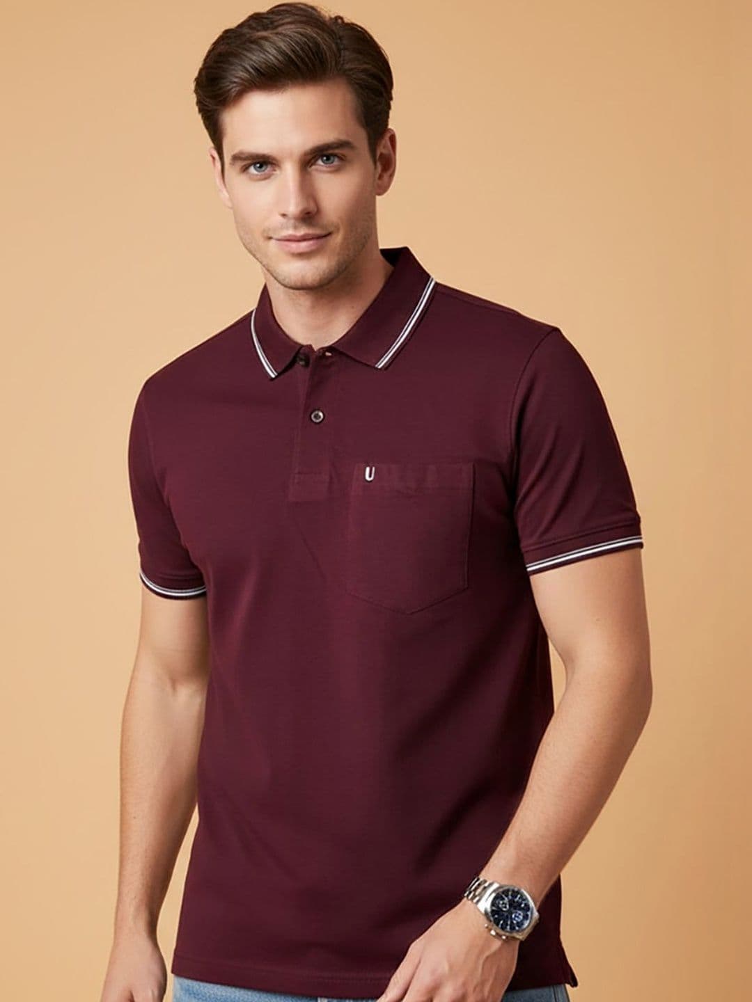 UNIBERRY Men Polo Collar Pockets T-shirt - view 1