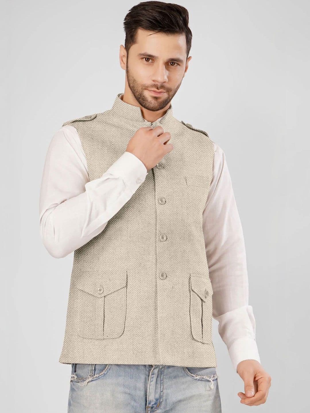 Wintage Woven Design Nehru Jackets - view 1