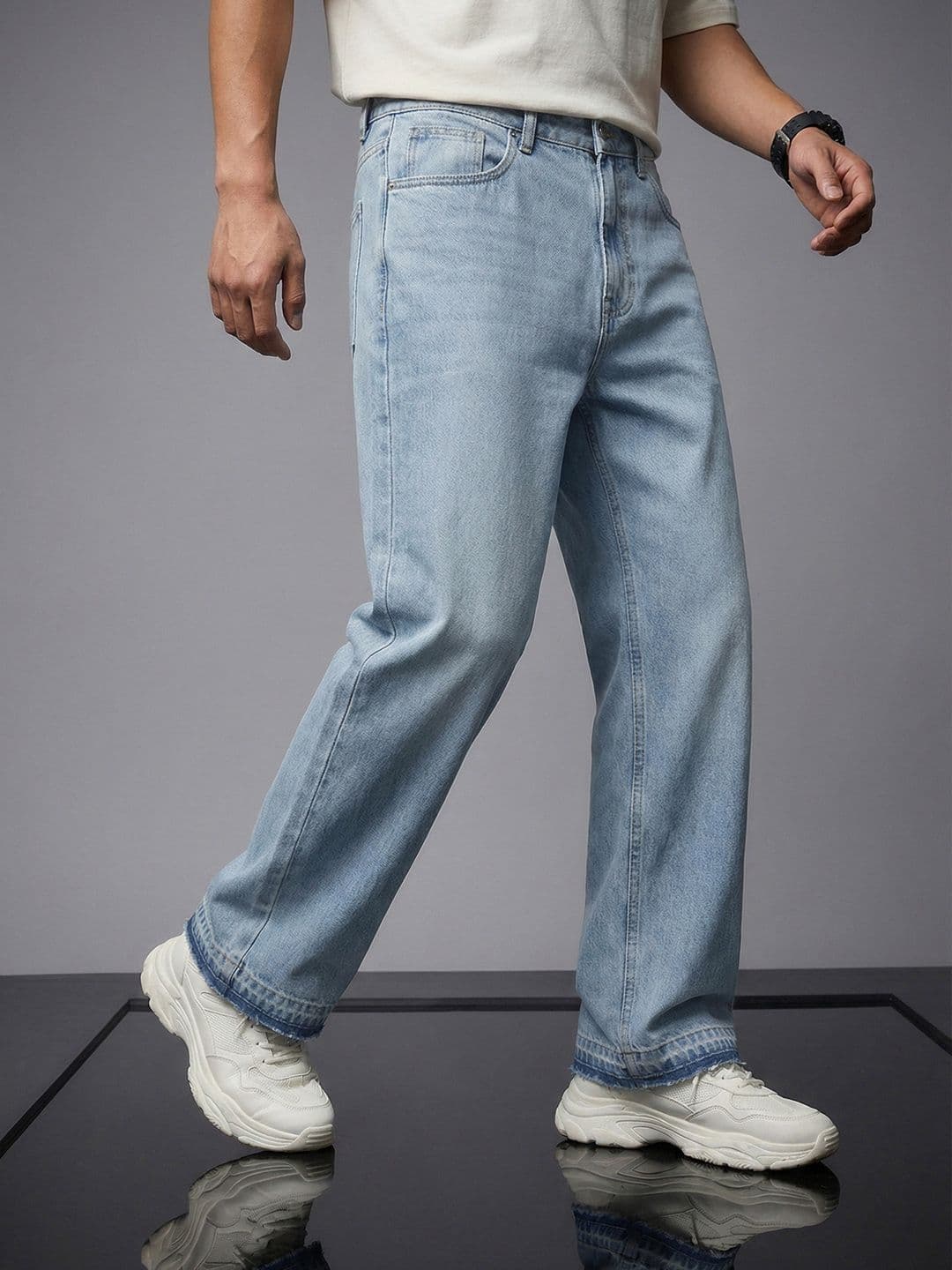 SOKO STREET Men Bootcut Light Fade Pure Cotton Jeans - view 1
