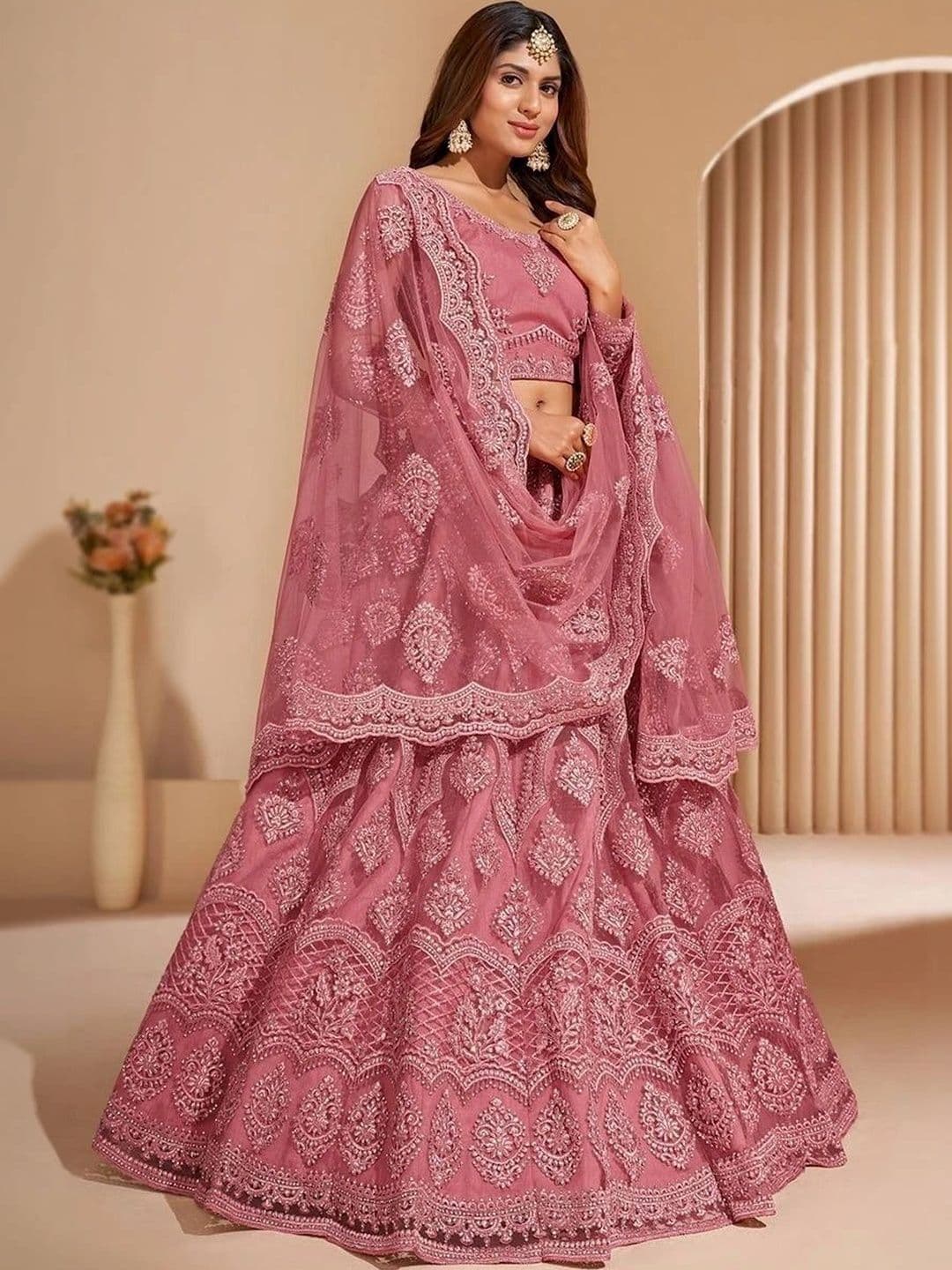 REELOVE FACTORY Embellished Sequinned Semi-Stitched Lehenga & Unstitched Blouse With Dupatta - view 1