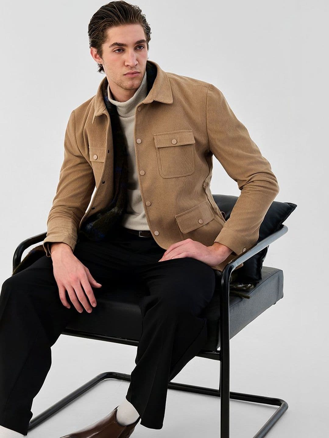 Snitch Beige Solid Jacket - view 1
