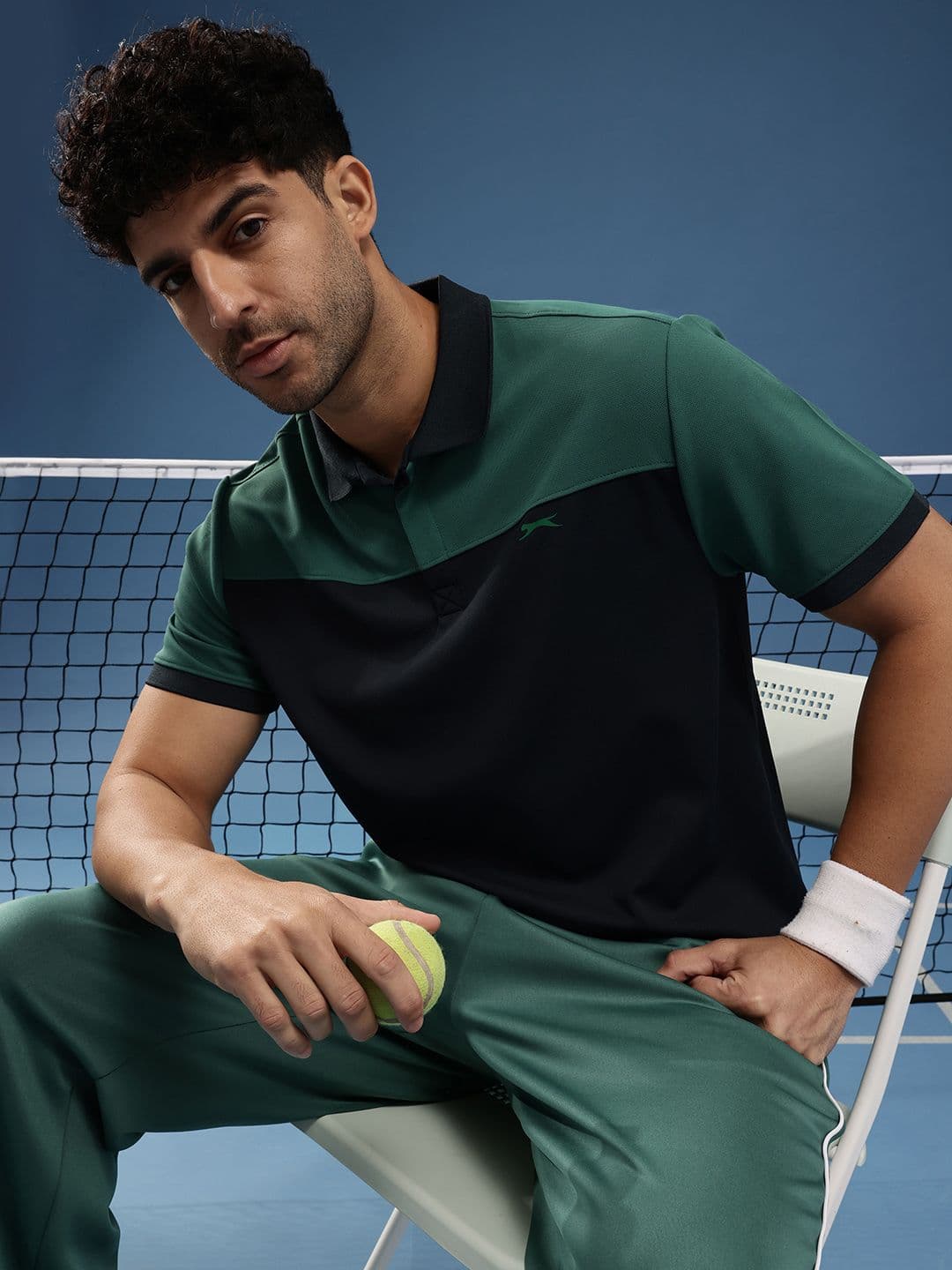 Slazenger Colourblocked Polo Collar Sports T-shirt - view 1