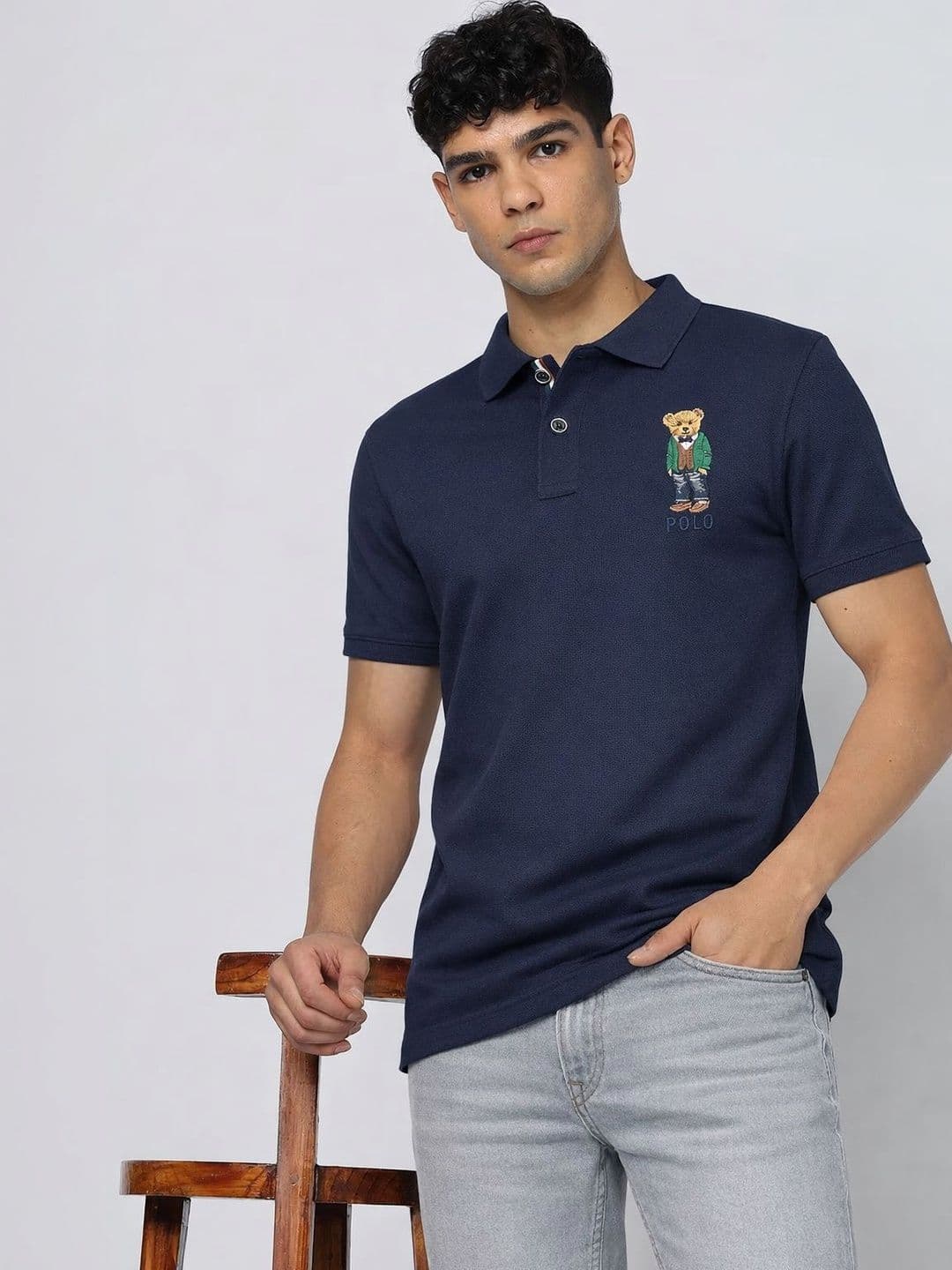 COMBRAIDED Men Printed Polo Collar T-shirt - view 1