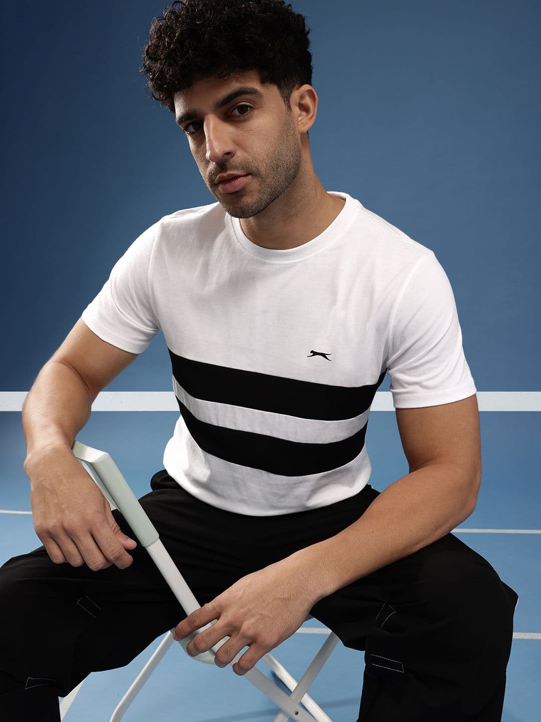 Slazenger Striped Pure Cotton Sports T-shirt - view 1