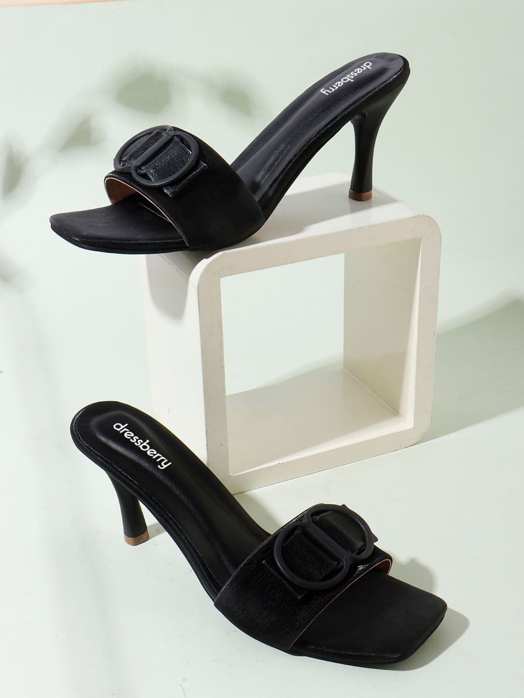 DressBerry Party Slim Heeled Mules with Buckles - view 1