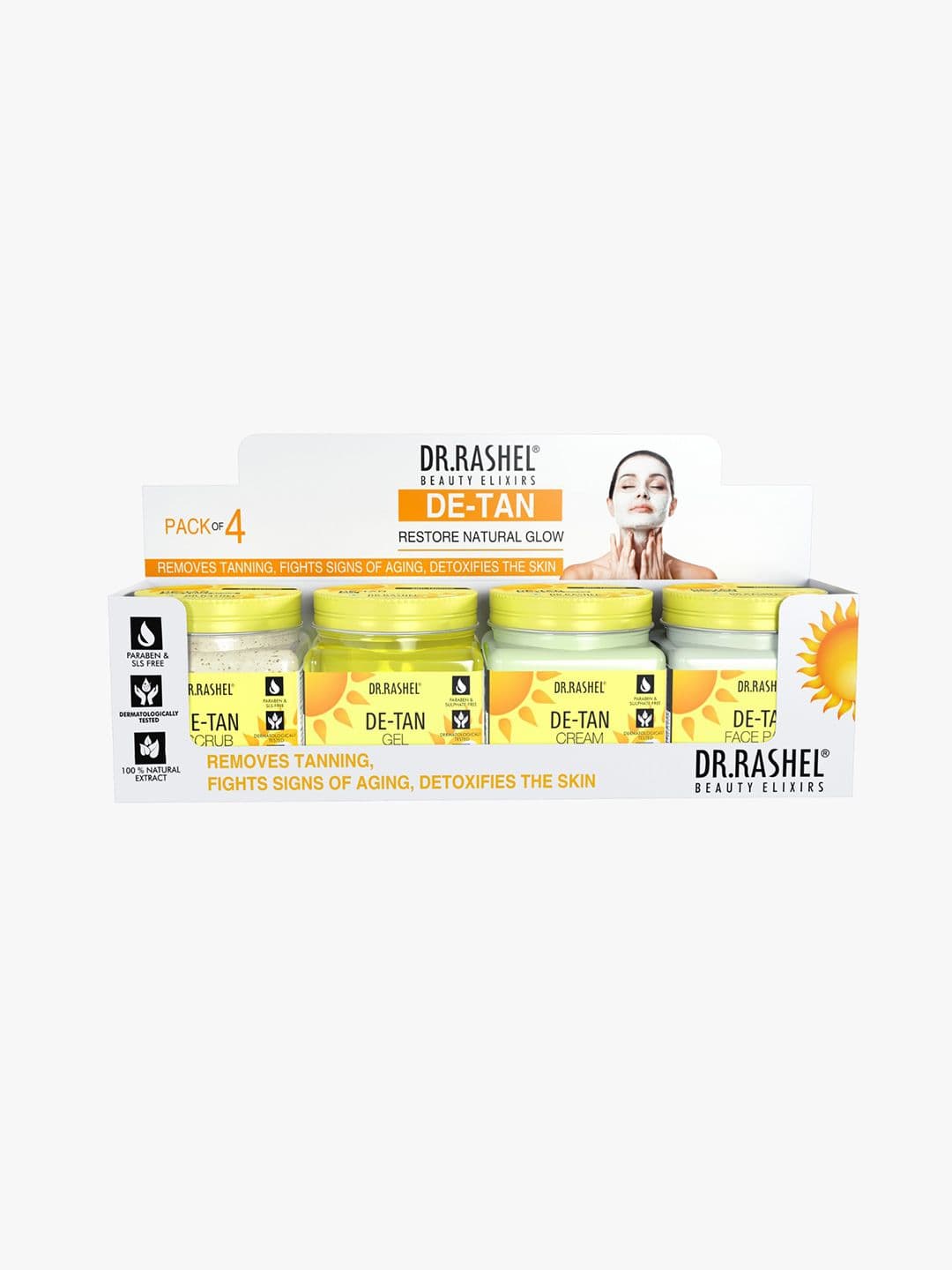 DR.RASHEL De-tan Scrub De-tan Gel De-tan Face Pack & De-tan Cream Combo-380ml Each - view 1