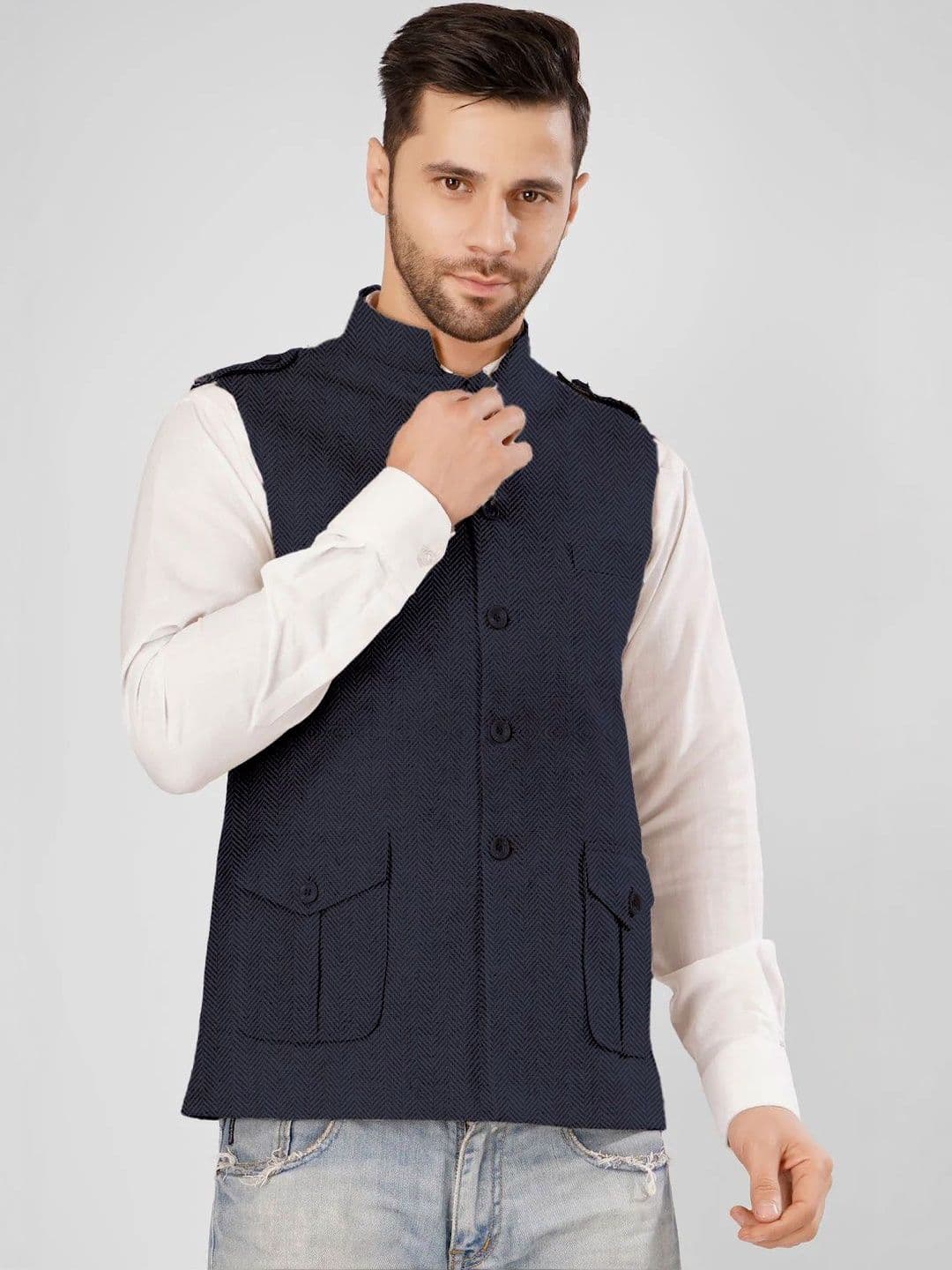 Wintage Woven Design Nehru Jackets - view 1