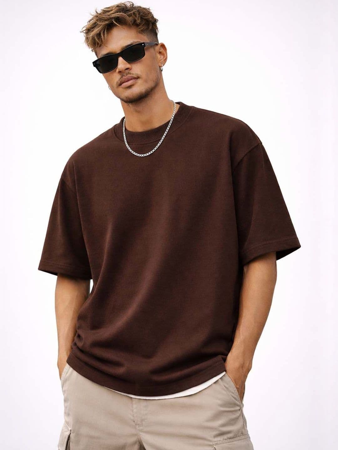 RuledBySun Men Oversized Drop-Shoulder Cotton T-shirt - view 1