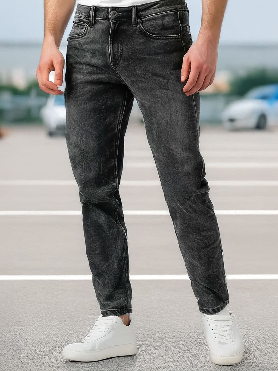 Urbano Fashion Men Slim Fit Heavy Fade Stretchable Jeans - view 1