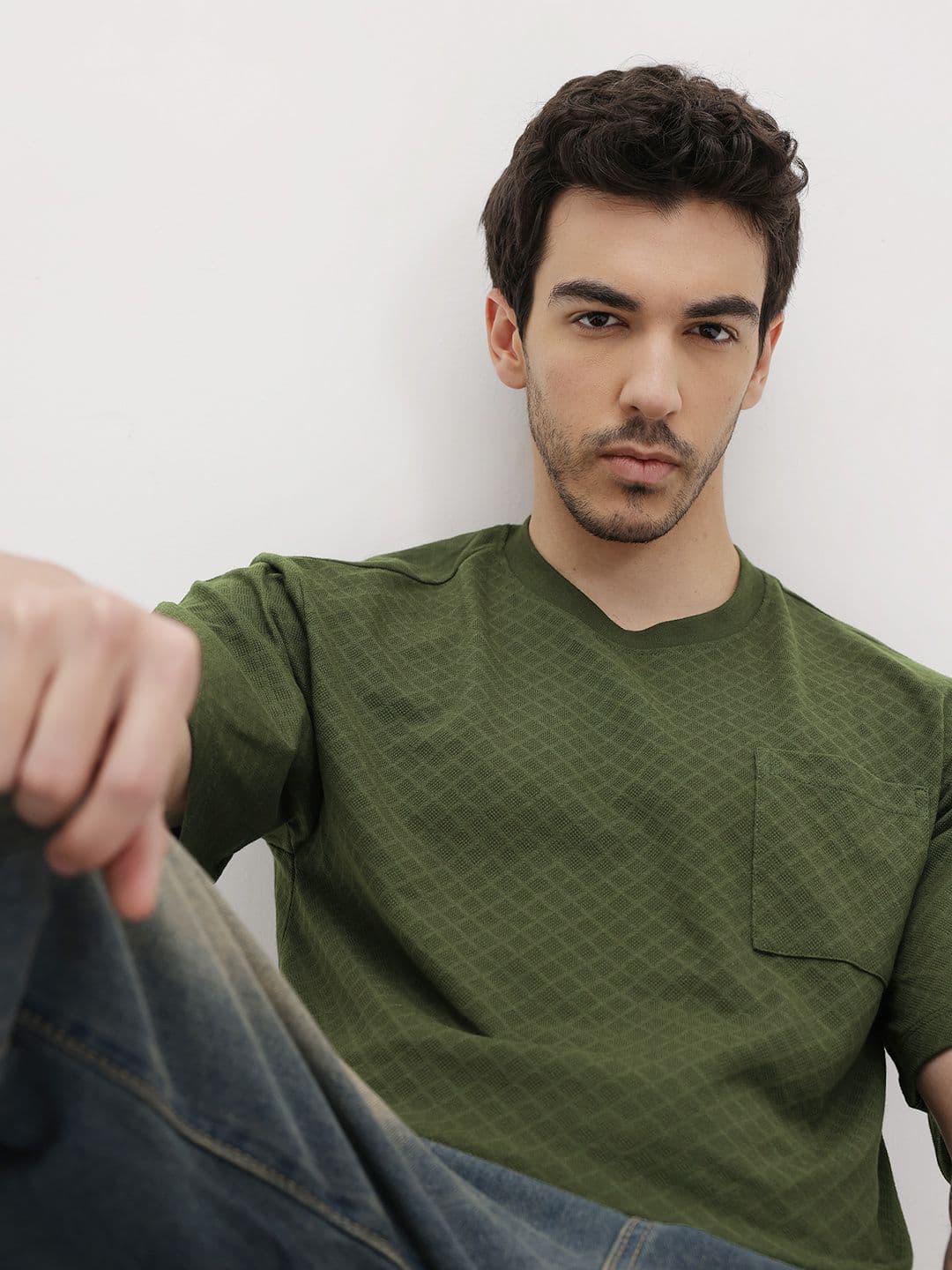 The Roadster Life Co. Geometric Textured Relaxed Fit T-shirt - view 1