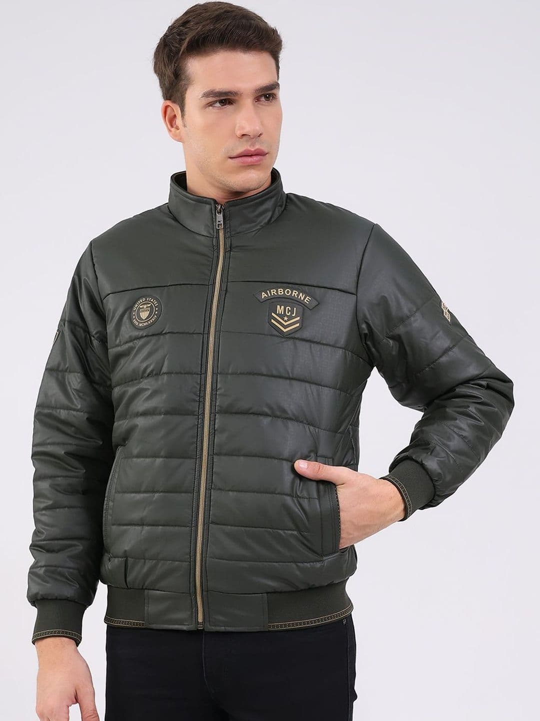 Monte Carlo Men Outdoor Padded Jacket with Embroidered - view 1