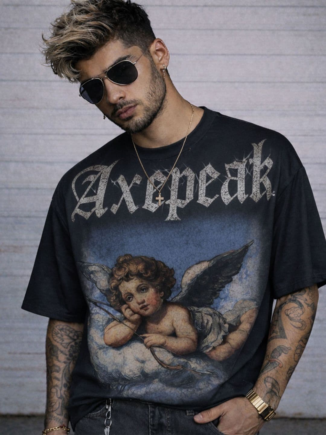 Force Men Printed Drop-Shoulder Sleeves T-shirt - view 1