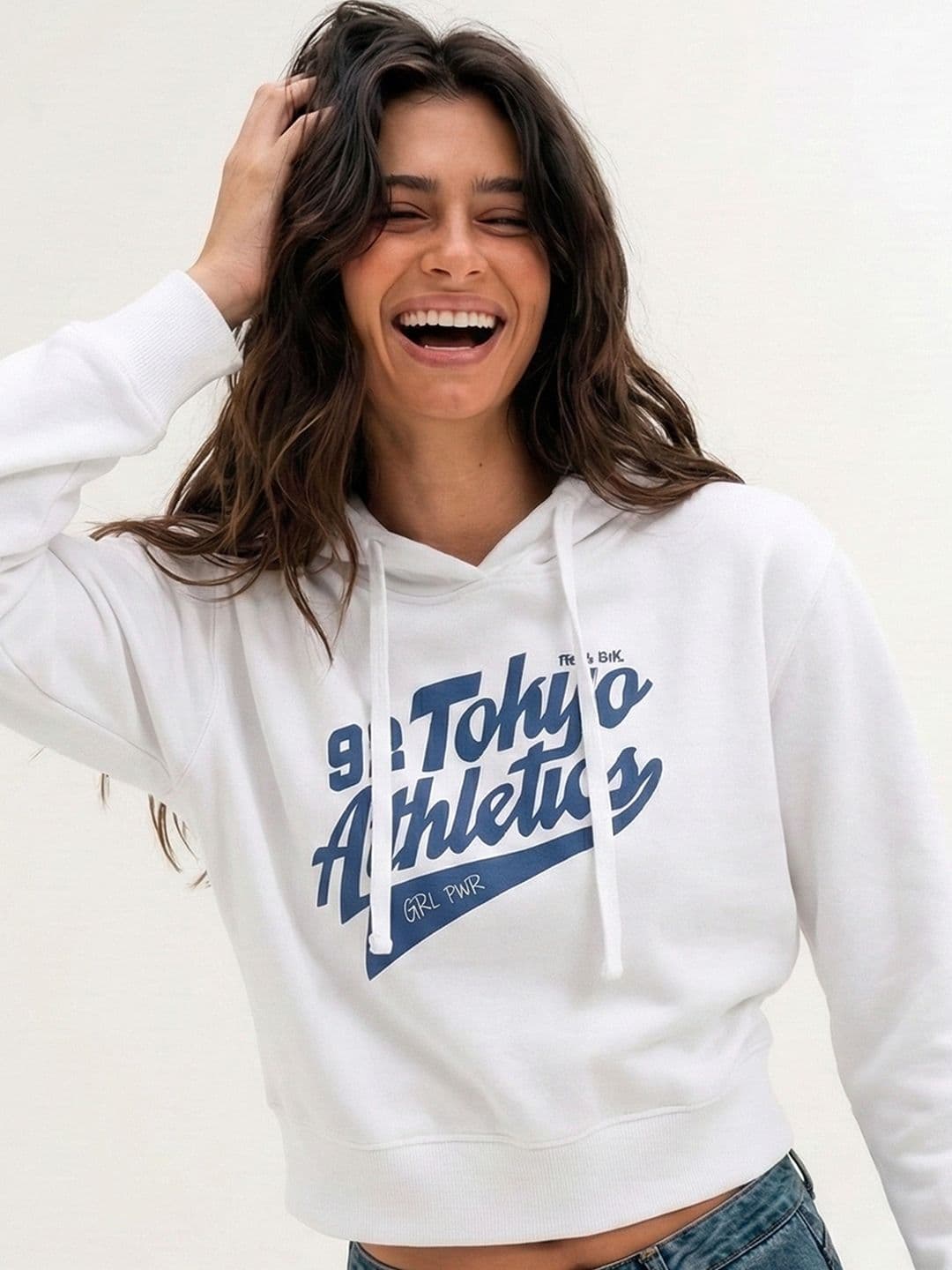 Tokyo Talkies Women Printed Hooded Sweatshirt - view 1