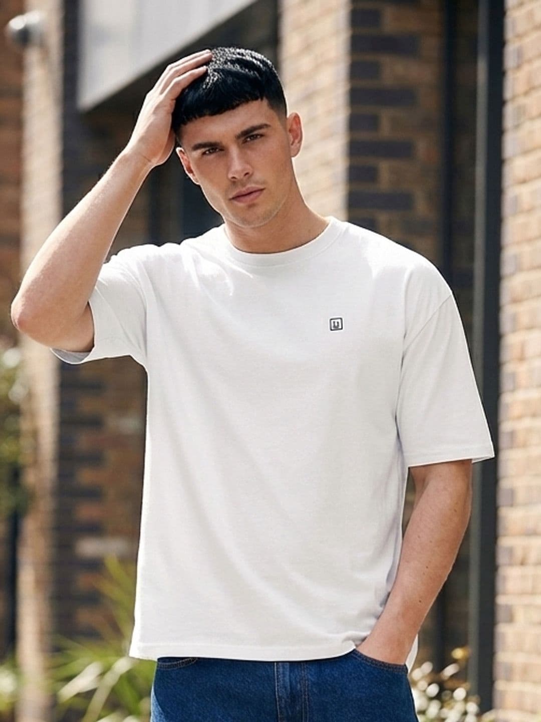 Urbano Fashion Men Solid Round Neck Half Sleeve Cotton Oversized T Shirt - view 1