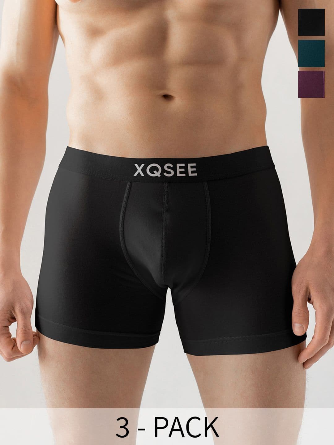XQSEE Men Pack Of 3 Printed Mid -Rise Short Trunk - view 1