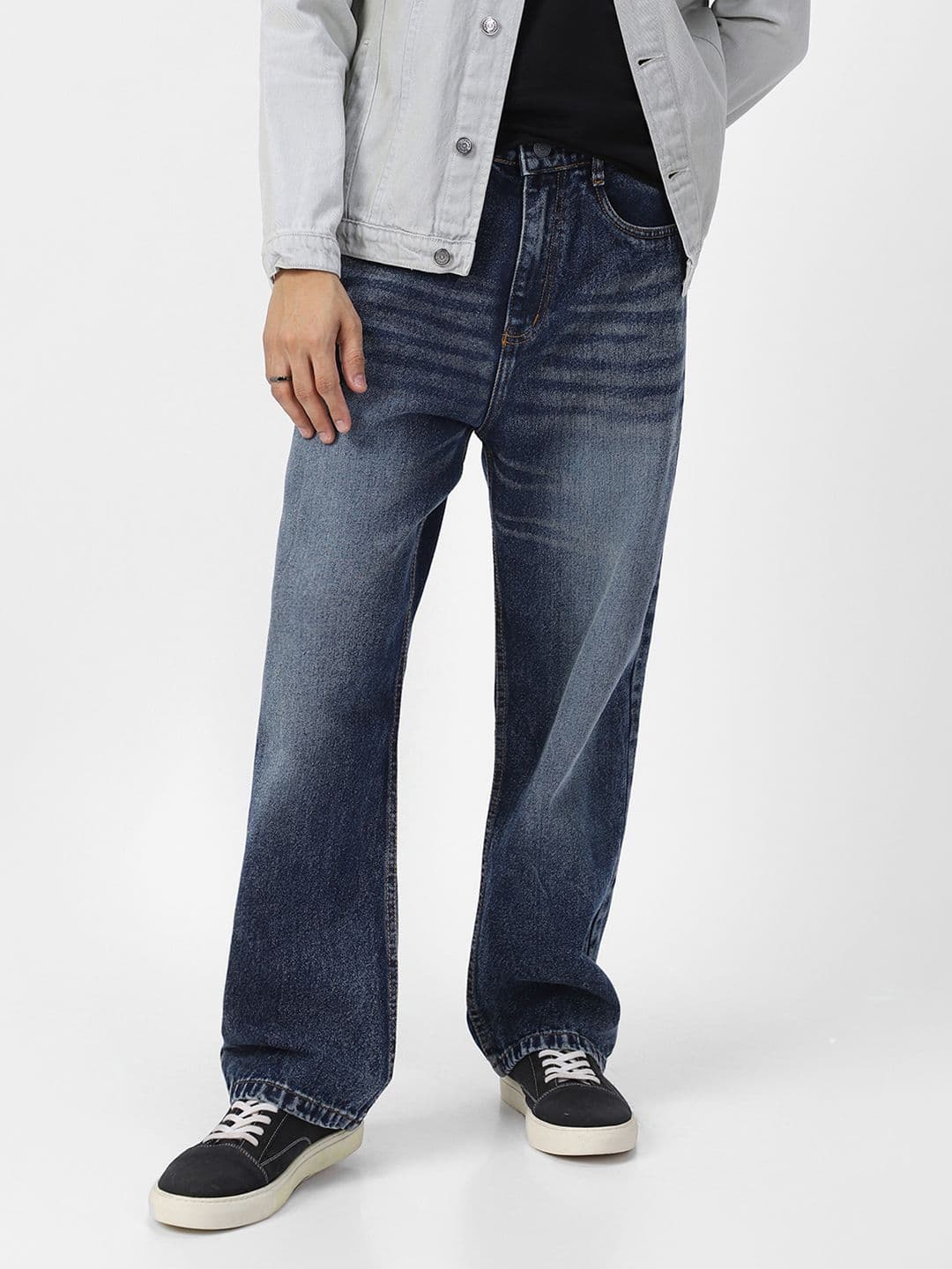 Urbano Fashion Men Loose Relaxed Fit Heavy Fade Jeans - view 1