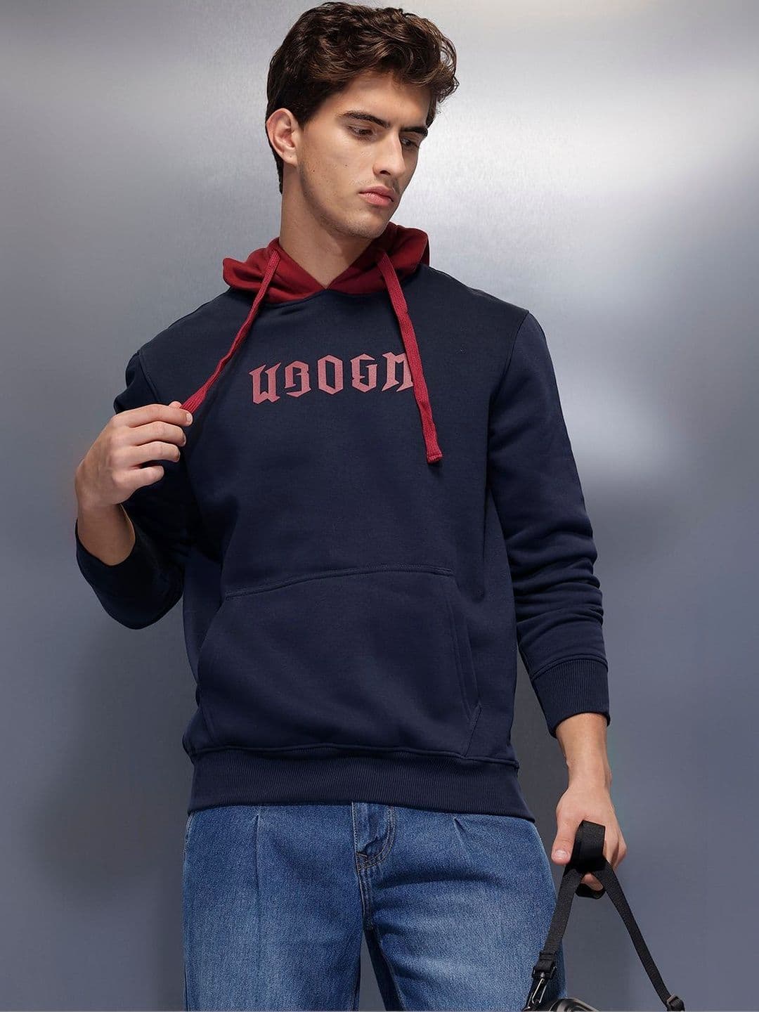 WROGN Men Printed Hooded Sweatshirt - view 1
