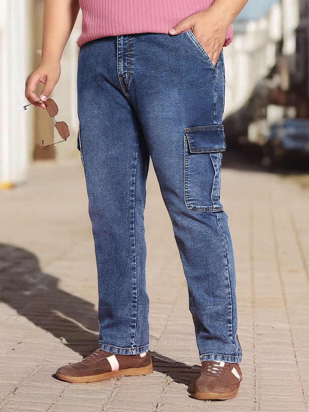Urbano Plus Men Regular Fit Mid-Rise Heavy Fade Stretchable Jeans - view 1