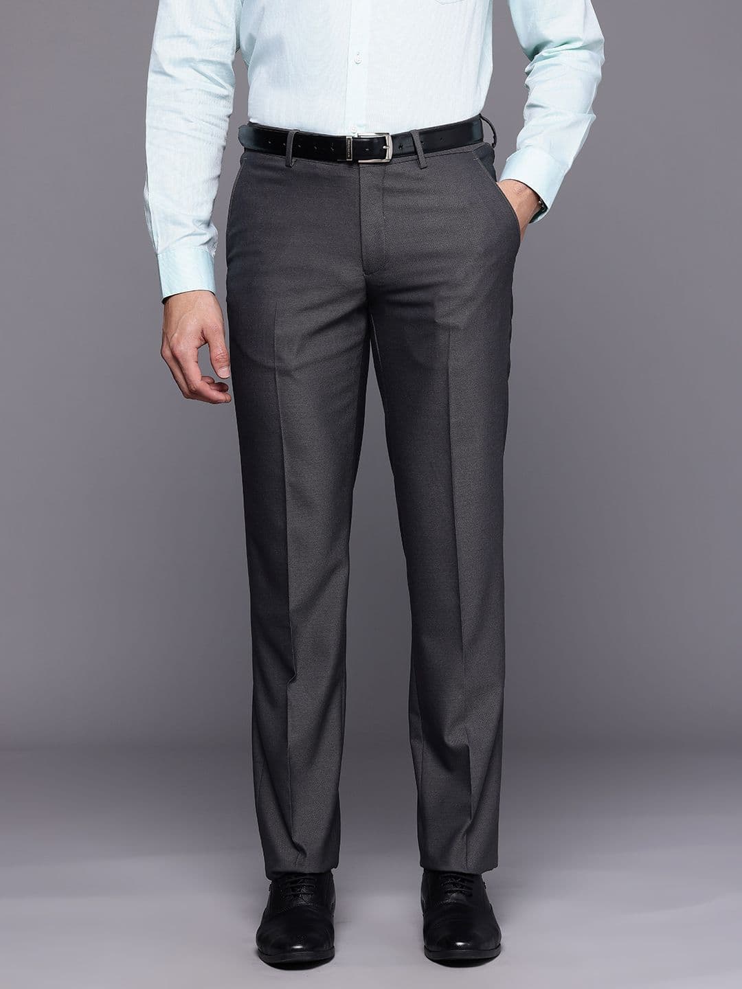 Louis Philippe Men Flat-Front Formal Trousers - view 1