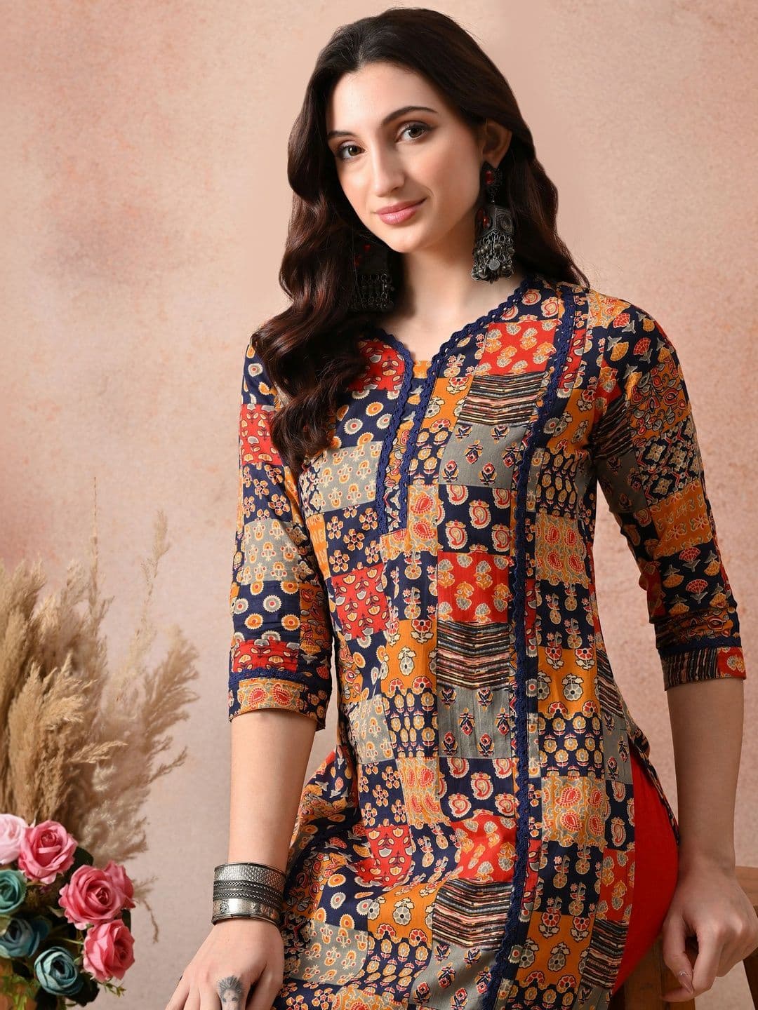 DEEPYOG APPAREL Women Floral Printed Block Print Kurta - view 1